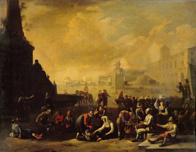A Roman Forum with Figures by Johannes Lingelbach